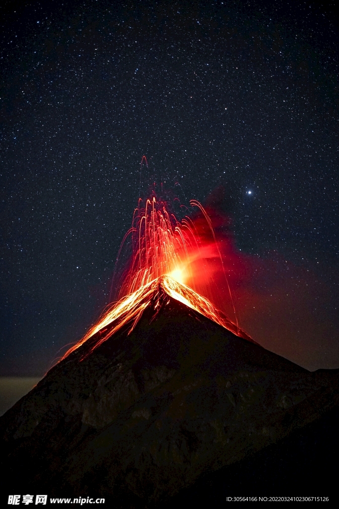 户外火山喷发