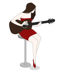 酒吧唱歌KTV都市美女弹吉他