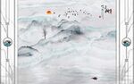 灰色石纹山水背景