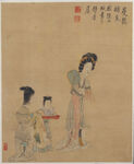  人物画 人物工笔画 花