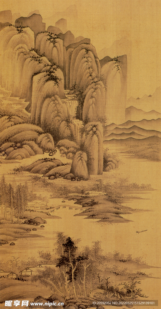  山水画  