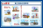施工现场注意事项建筑建设展板标