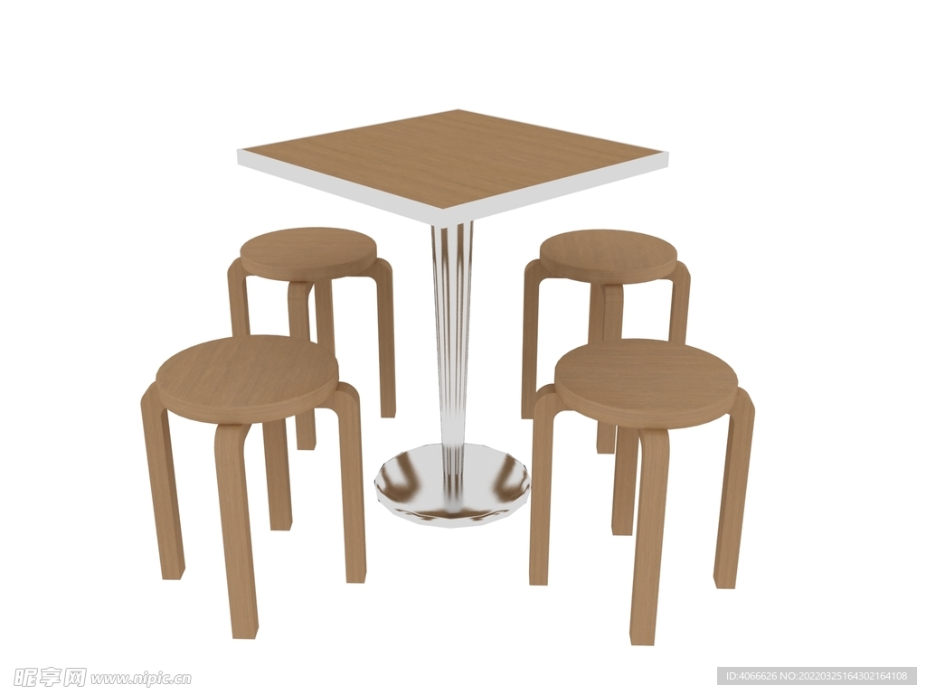 圆凳方桌3d模型