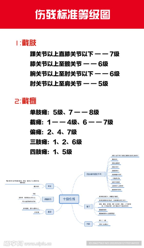 伤残标准等级图