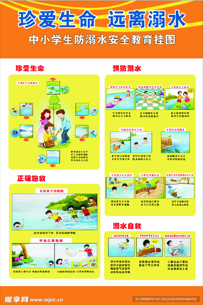 中小学生防溺水宣传挂图