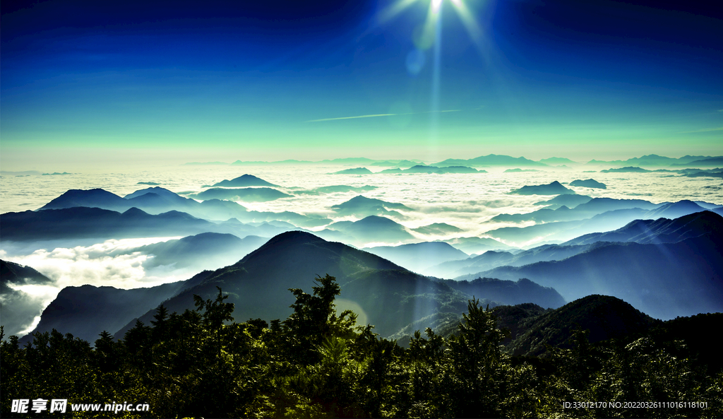 云海日出  高山云海 日出 