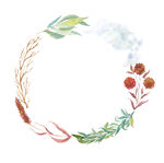 水彩花卉花环贺卡