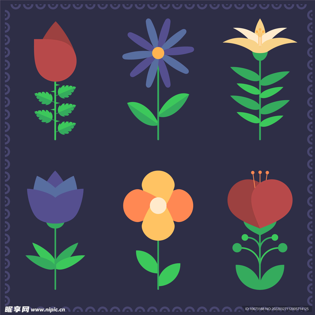 各种花朵手绘