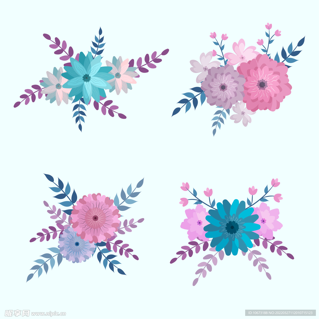 各种花朵手绘 