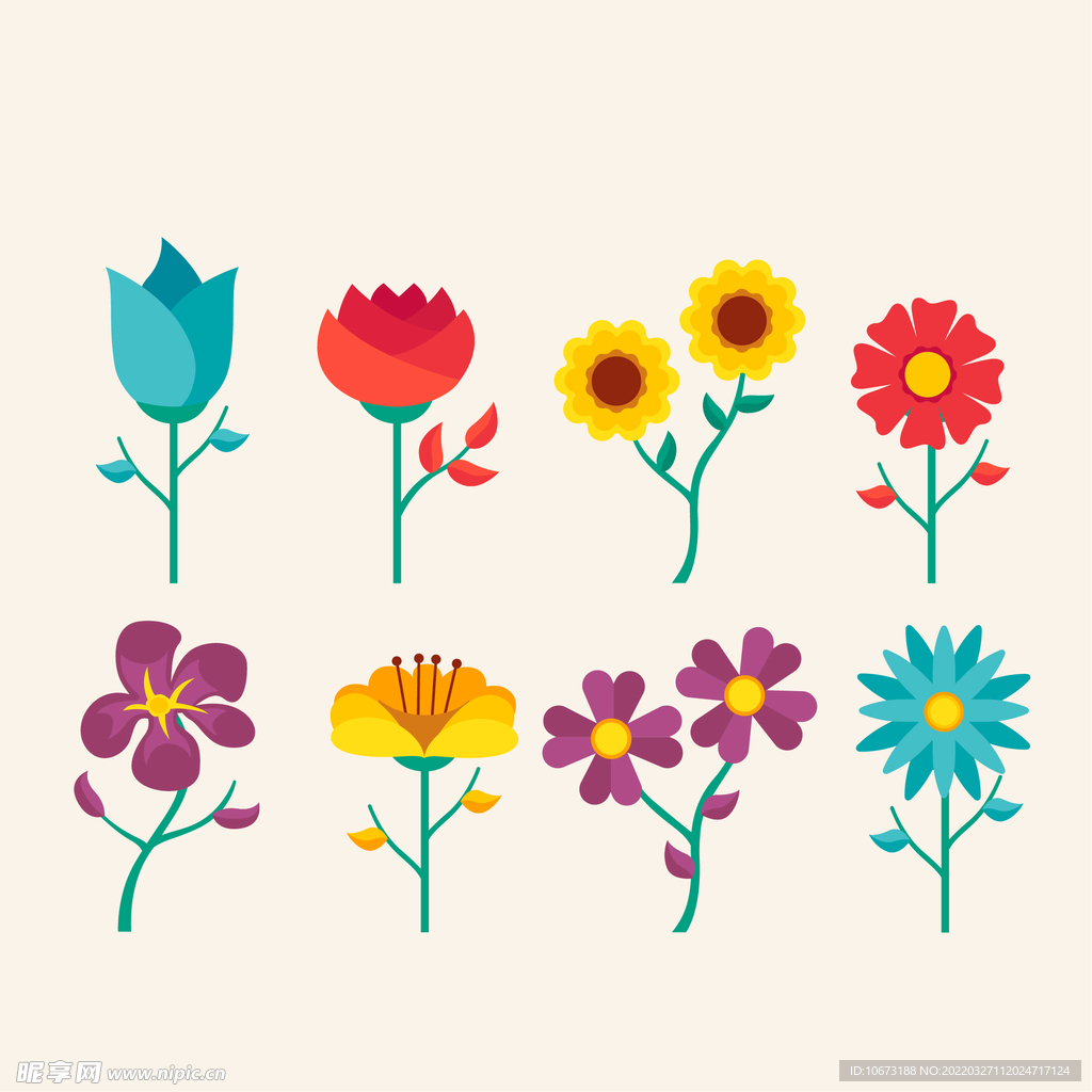 各种花朵手绘