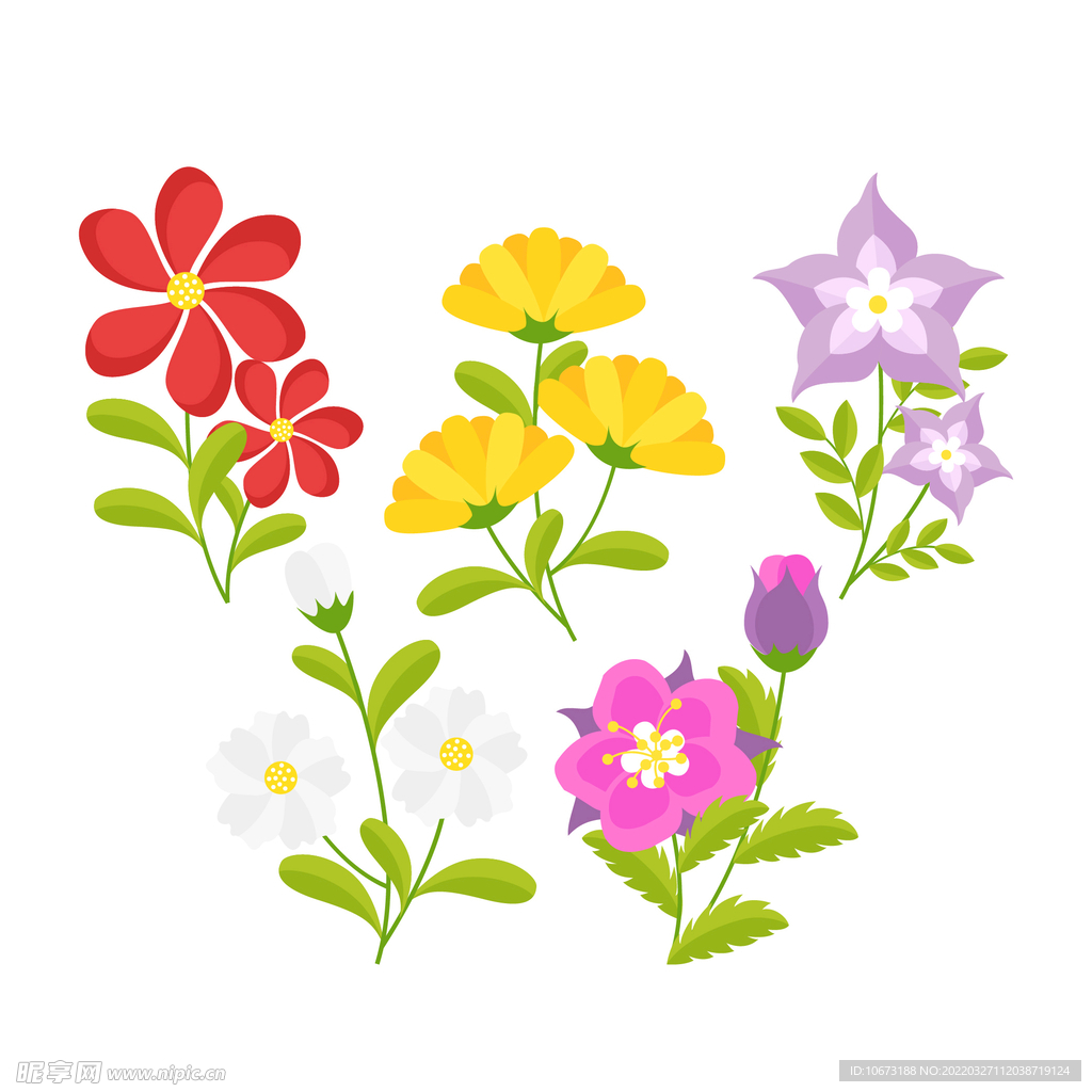 各种花朵手绘