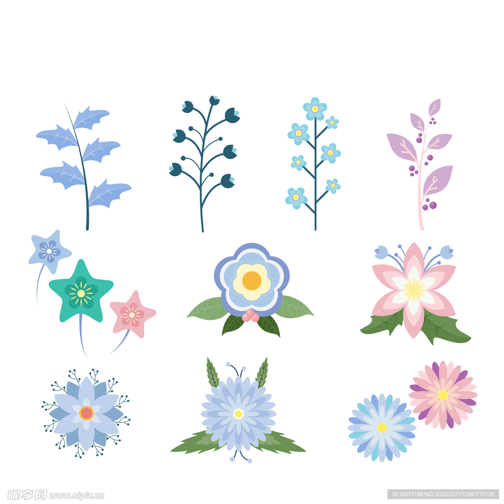 各种花朵手绘