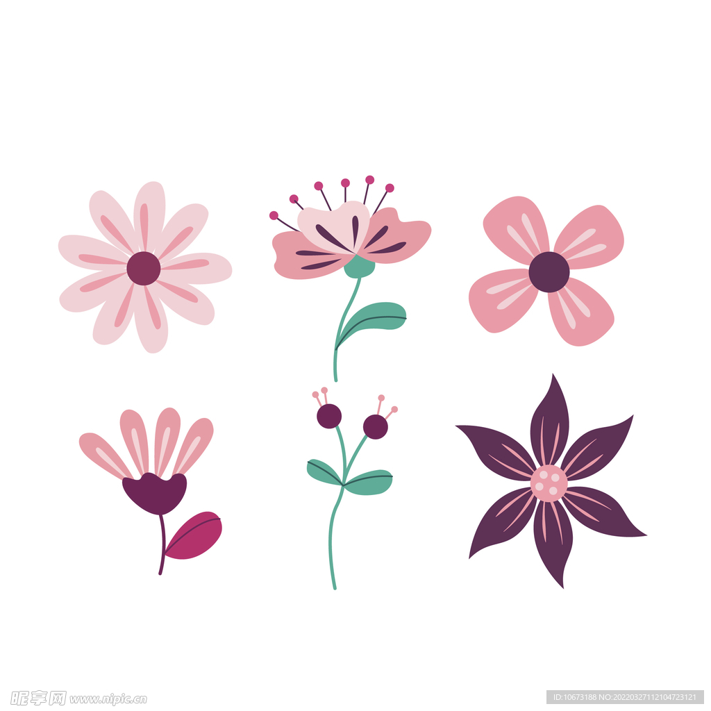 各种花朵手绘
