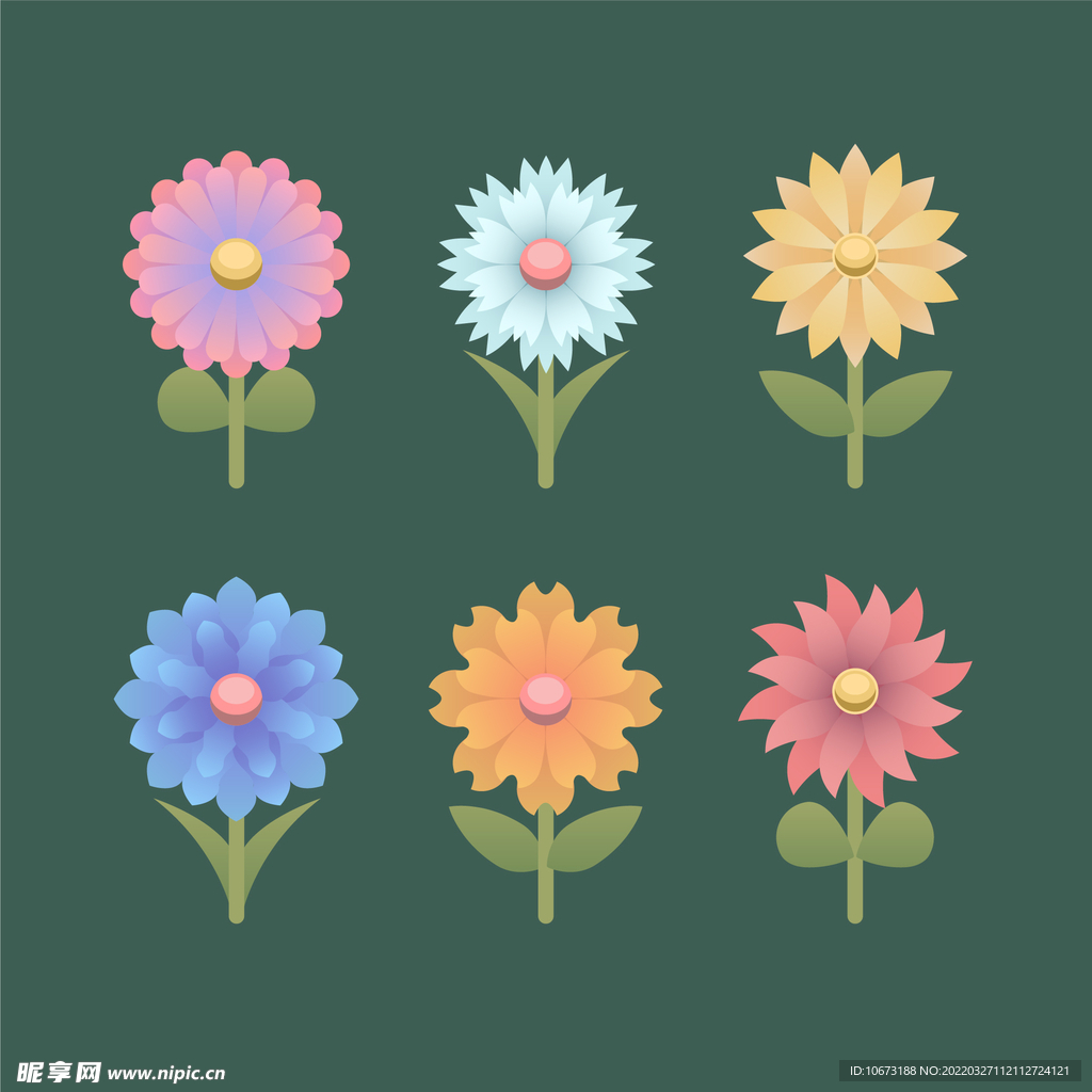 各种花朵手绘