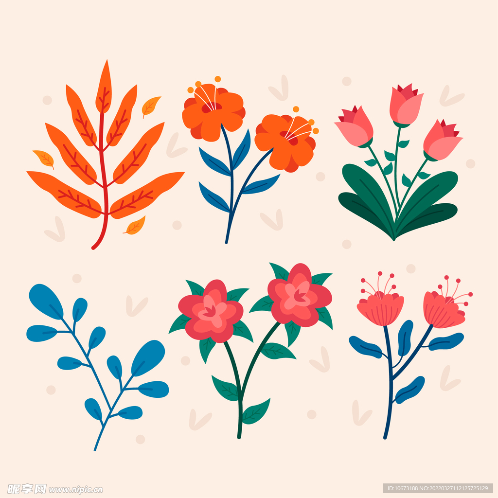 各种花朵手绘