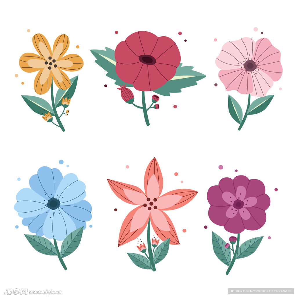 各种花朵手绘