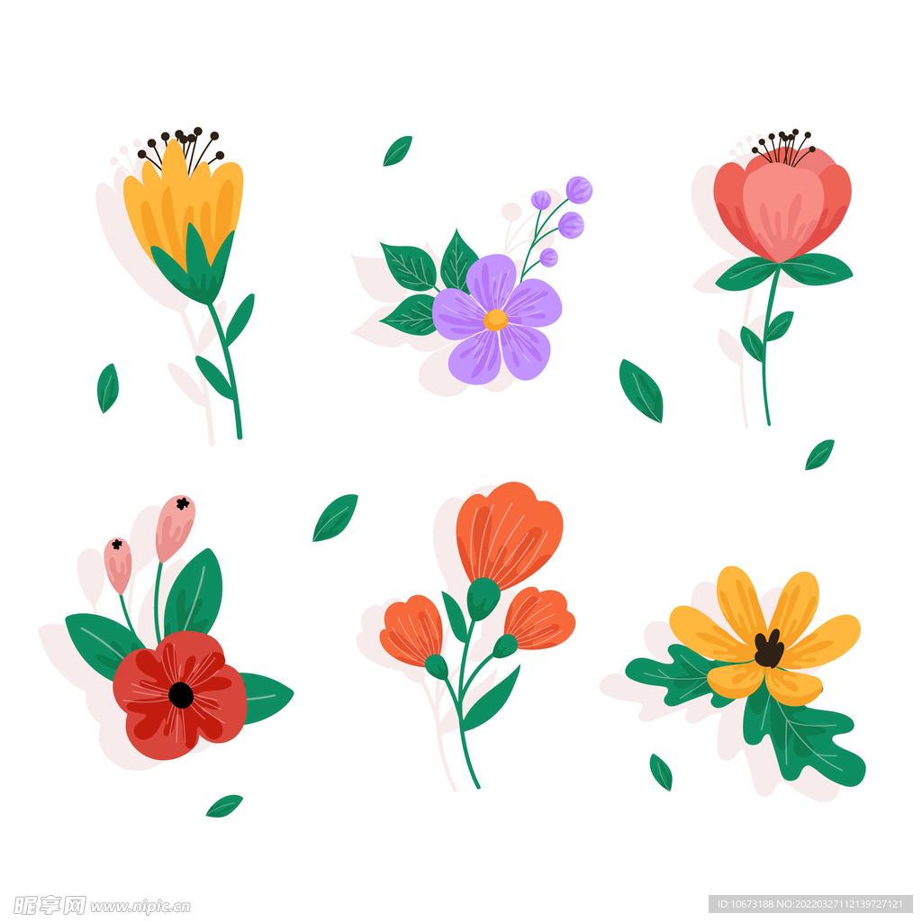 各种花朵手绘