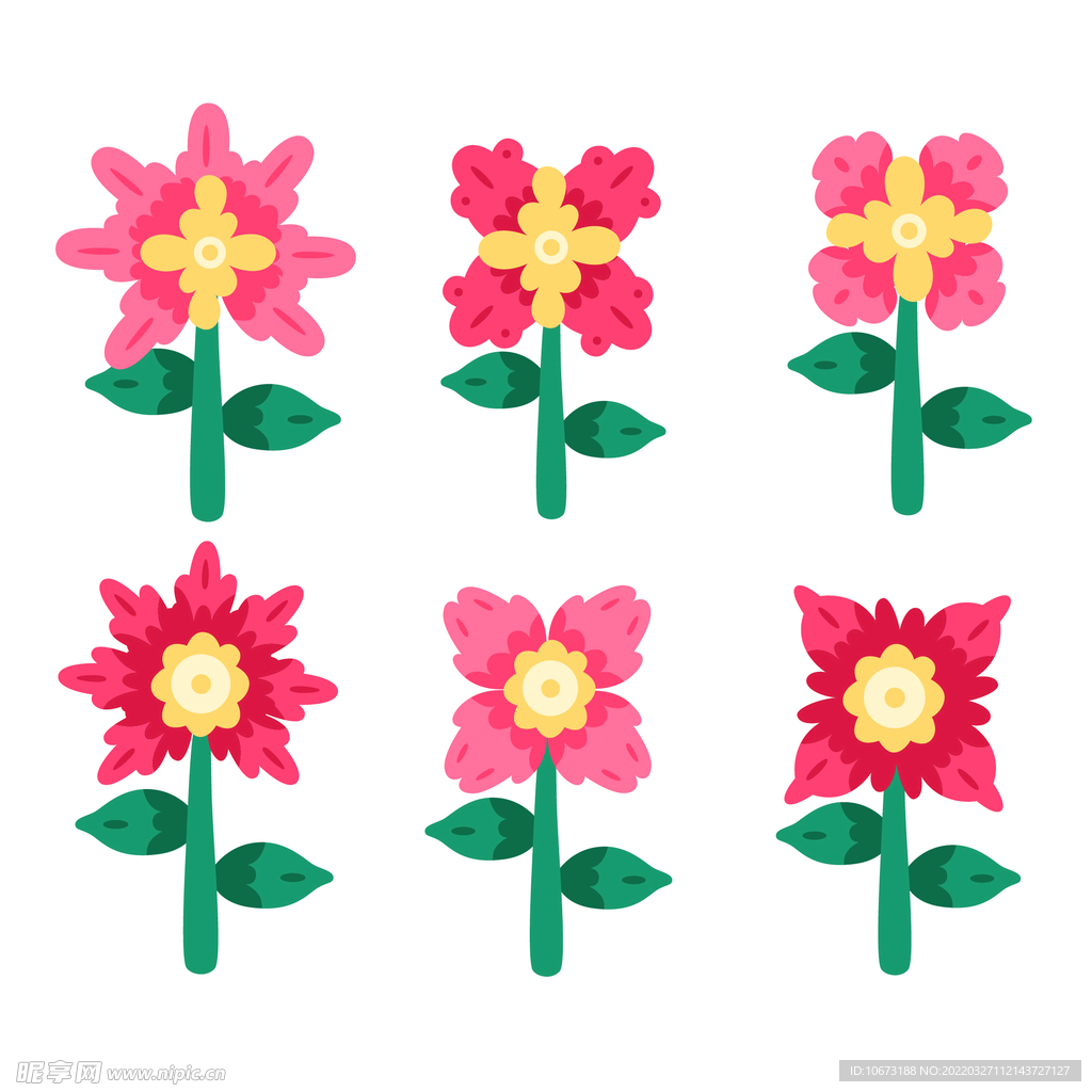 各种花朵手绘