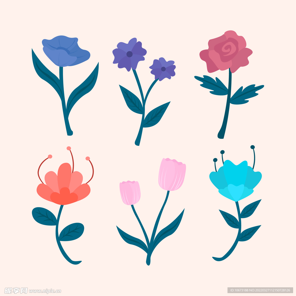 各种花朵手绘