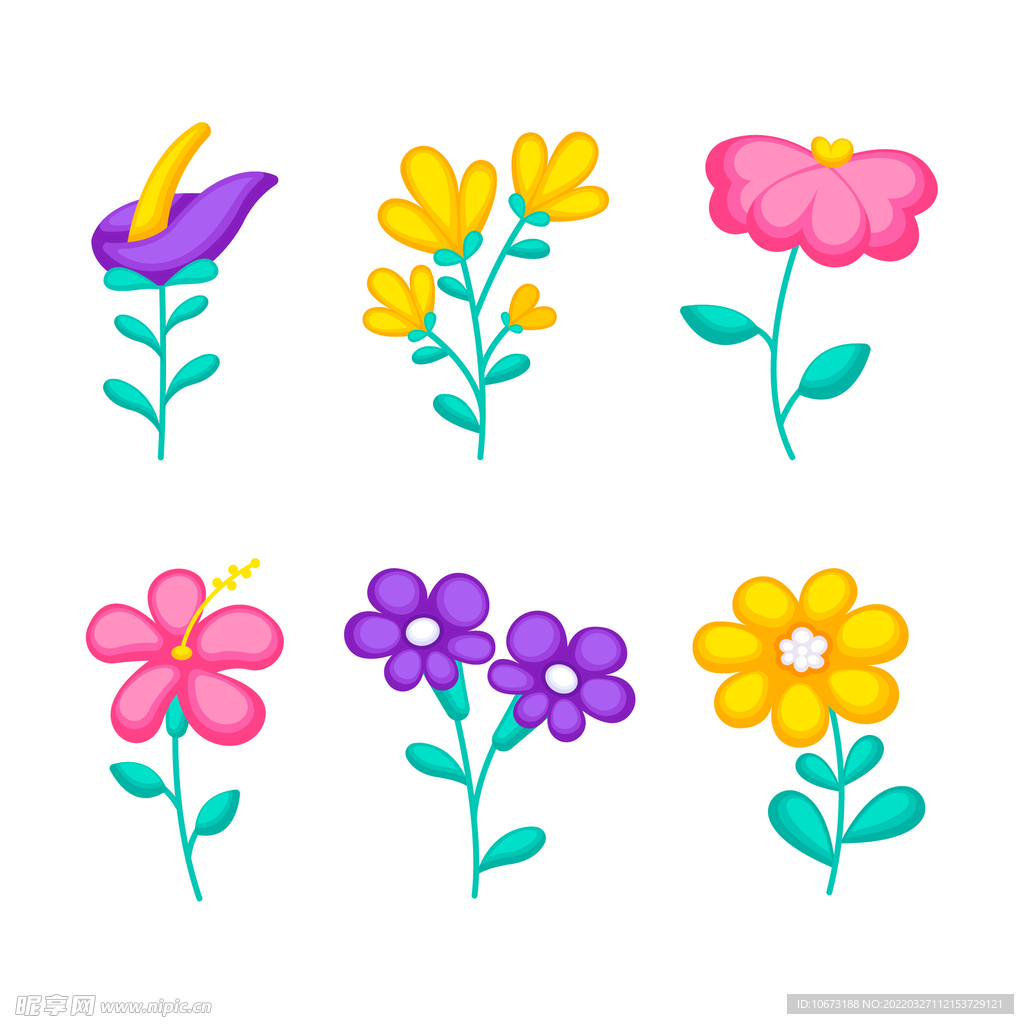 各种花朵手绘