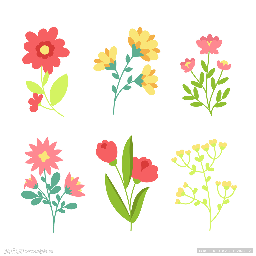 各种花朵手绘