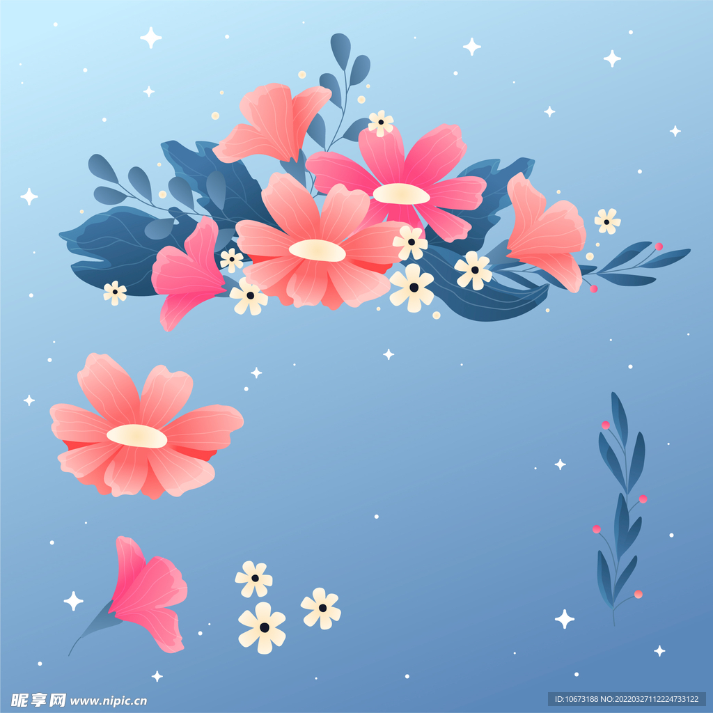 各种花朵手绘