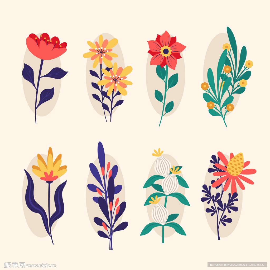 各种花朵手绘