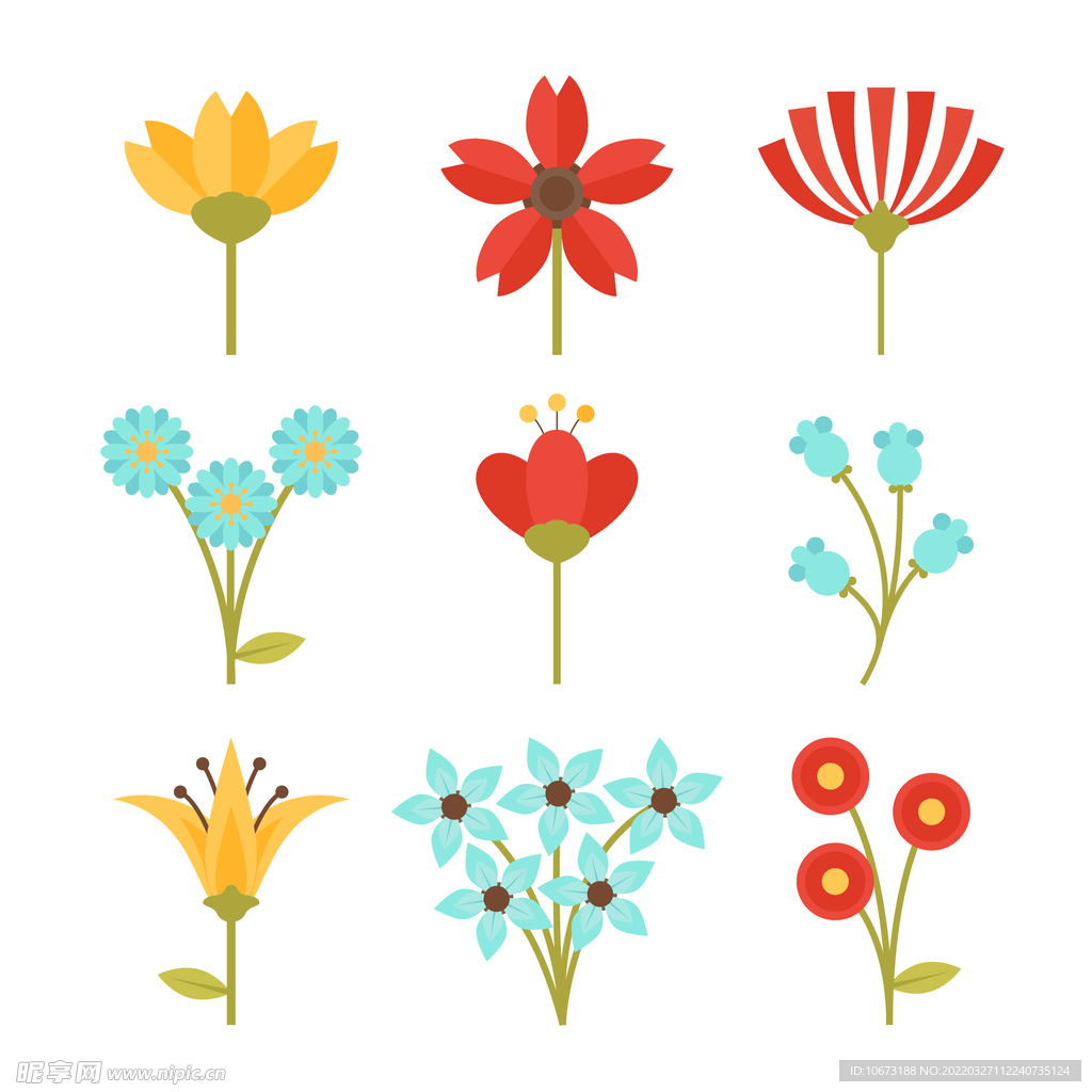 各种花朵手绘