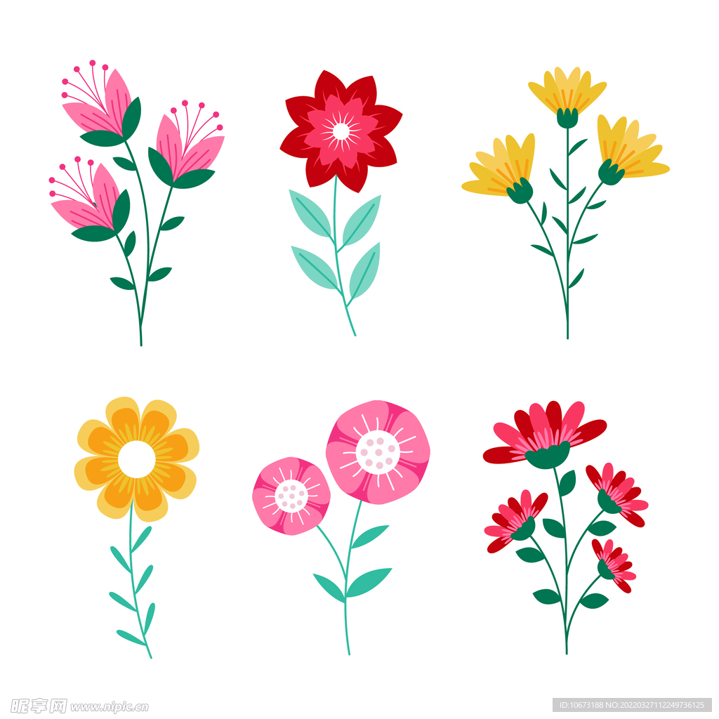 各种花朵手绘