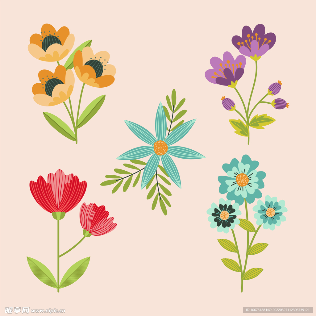 各种花朵手绘