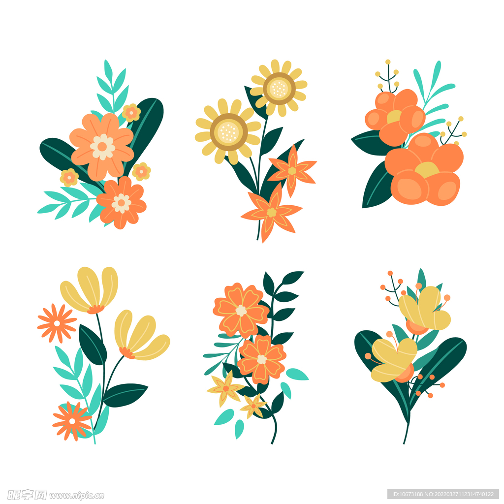 各种花朵手绘