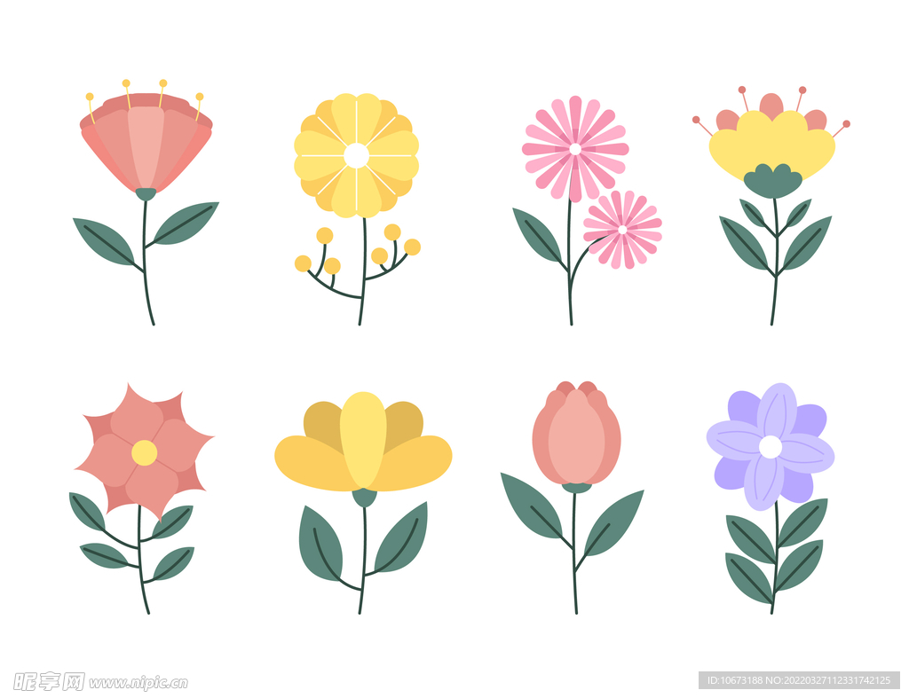 各种花朵手绘