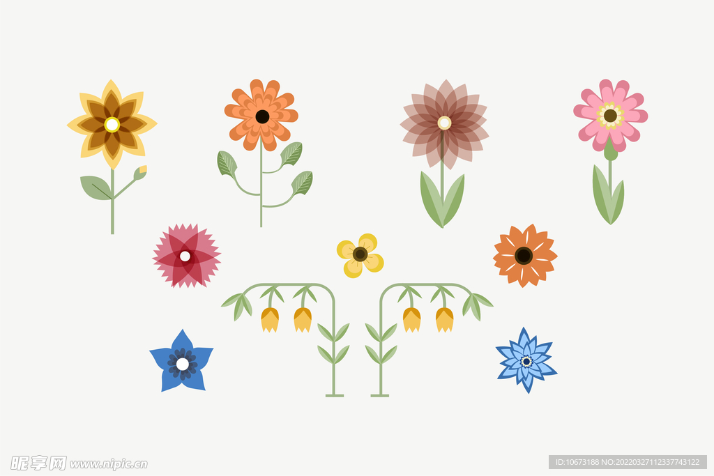 各种花朵手绘