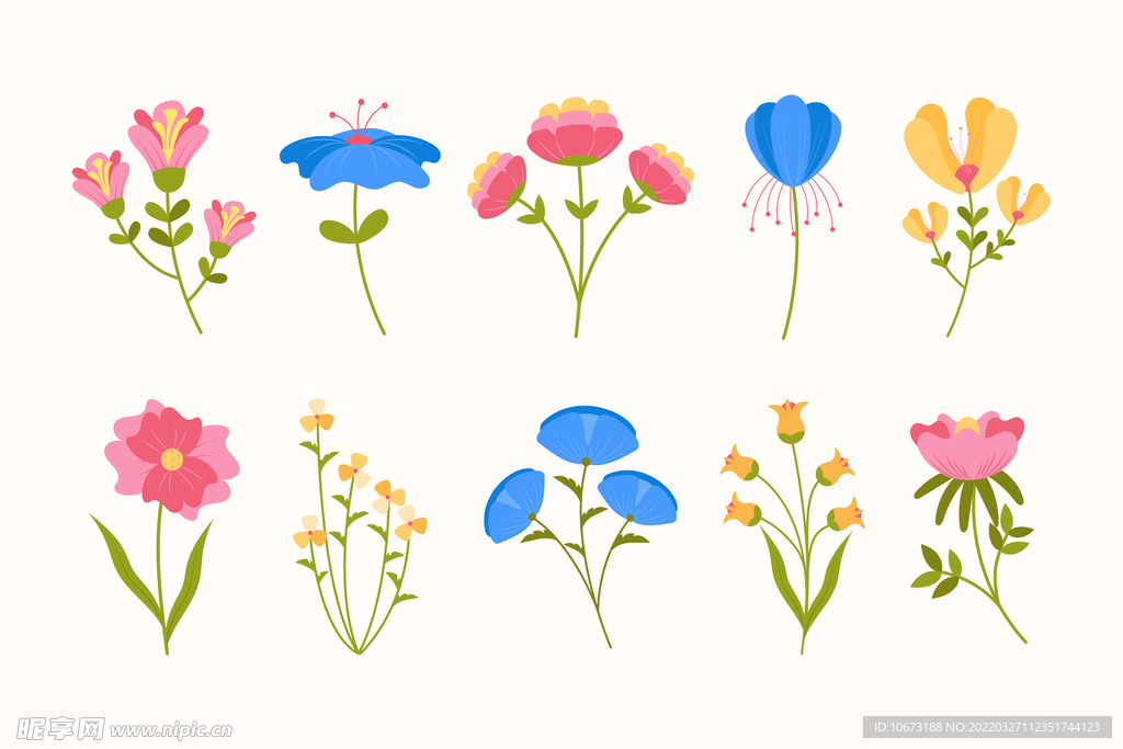 各种花朵手绘