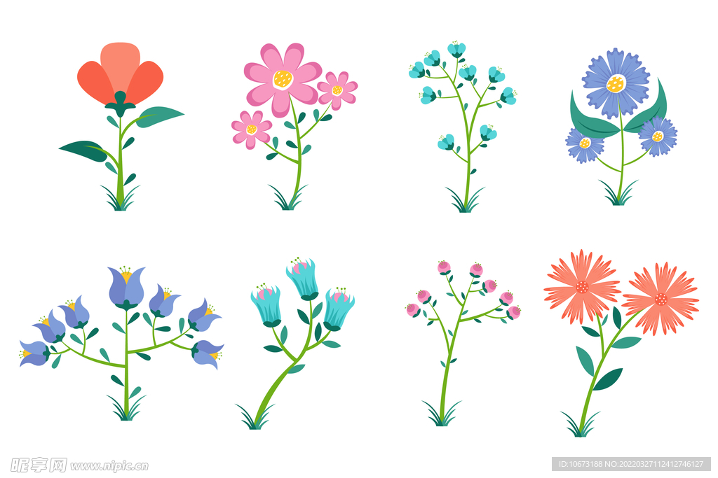 各种花朵手绘