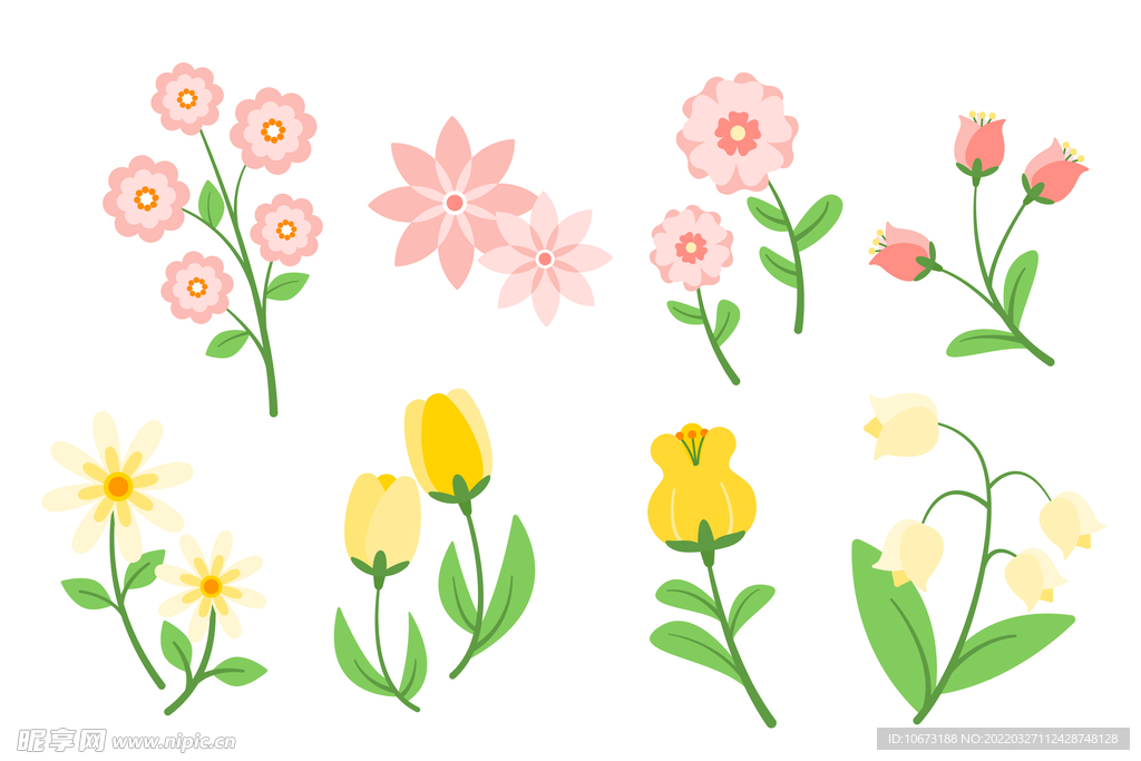 各种花朵手绘