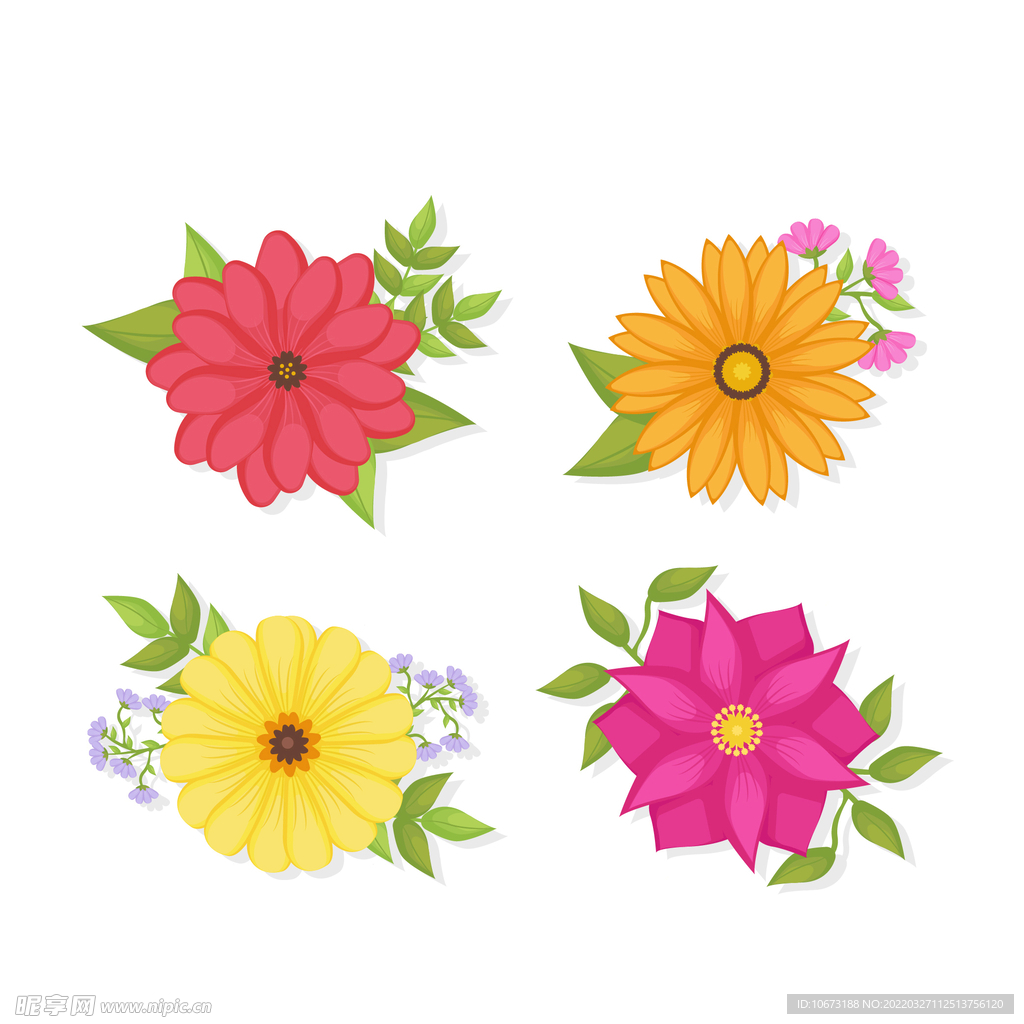 各种花朵手绘 