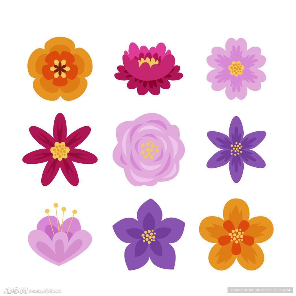 各种花朵手绘