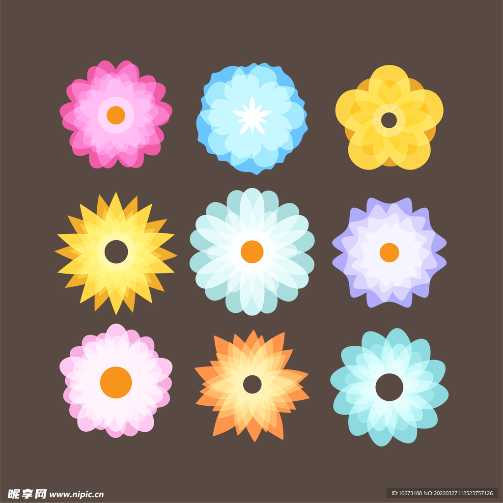各种花朵手绘 