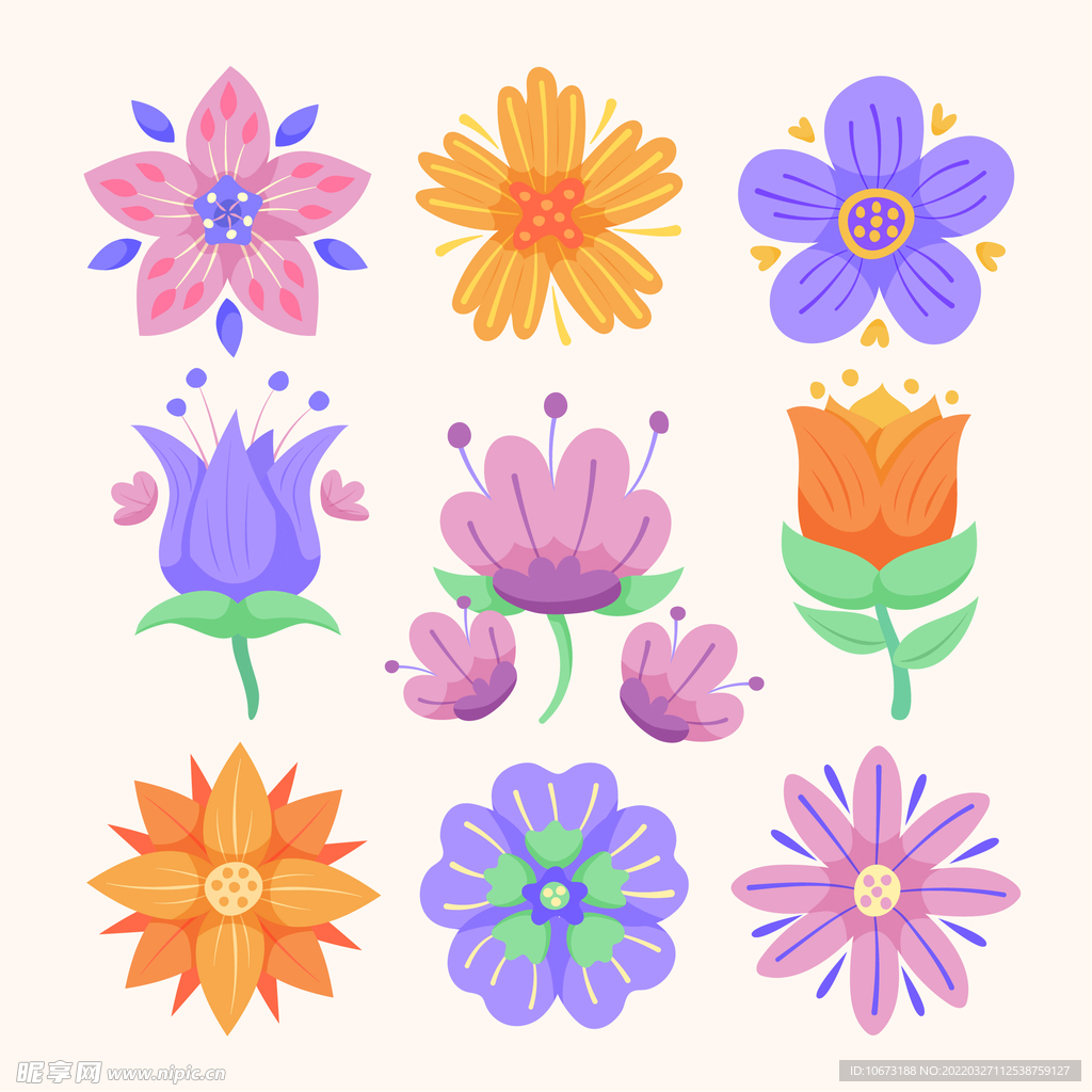 各种花朵手绘 