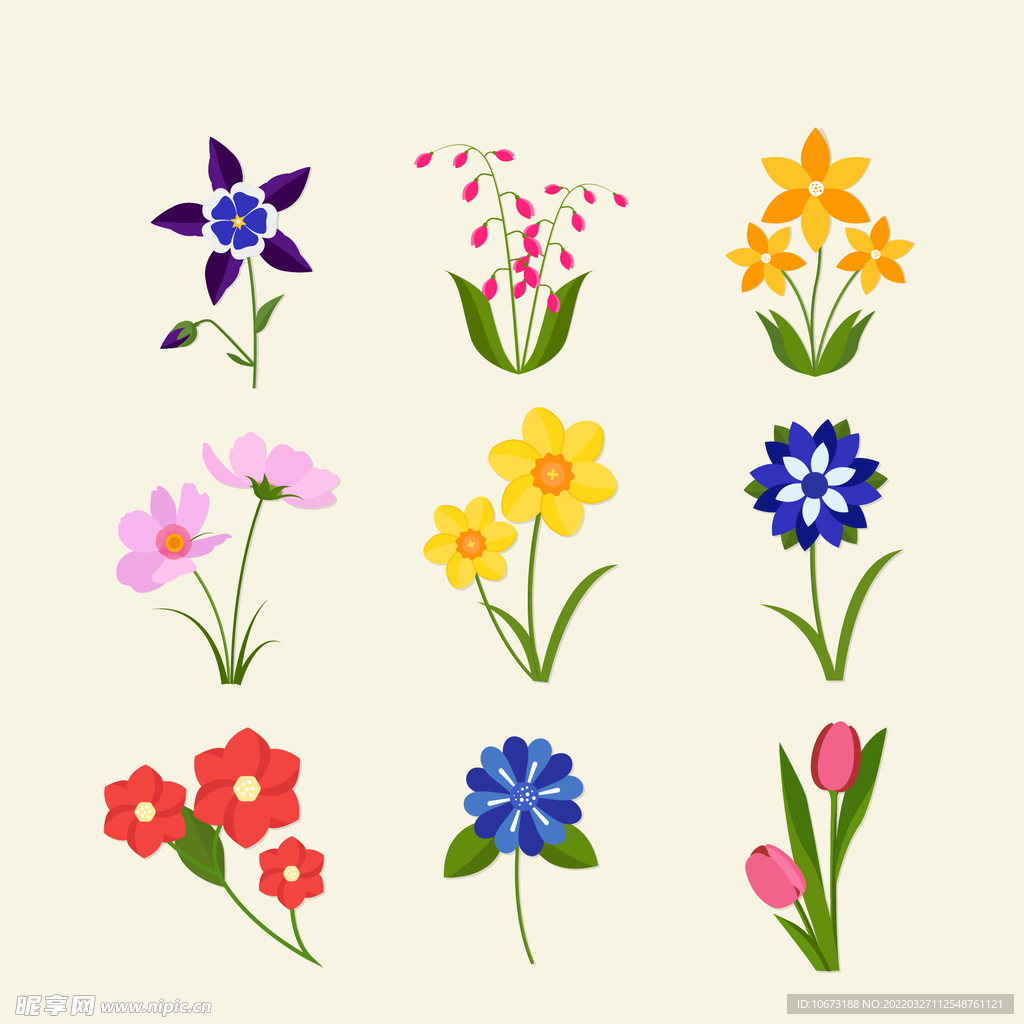 各种花朵手绘
