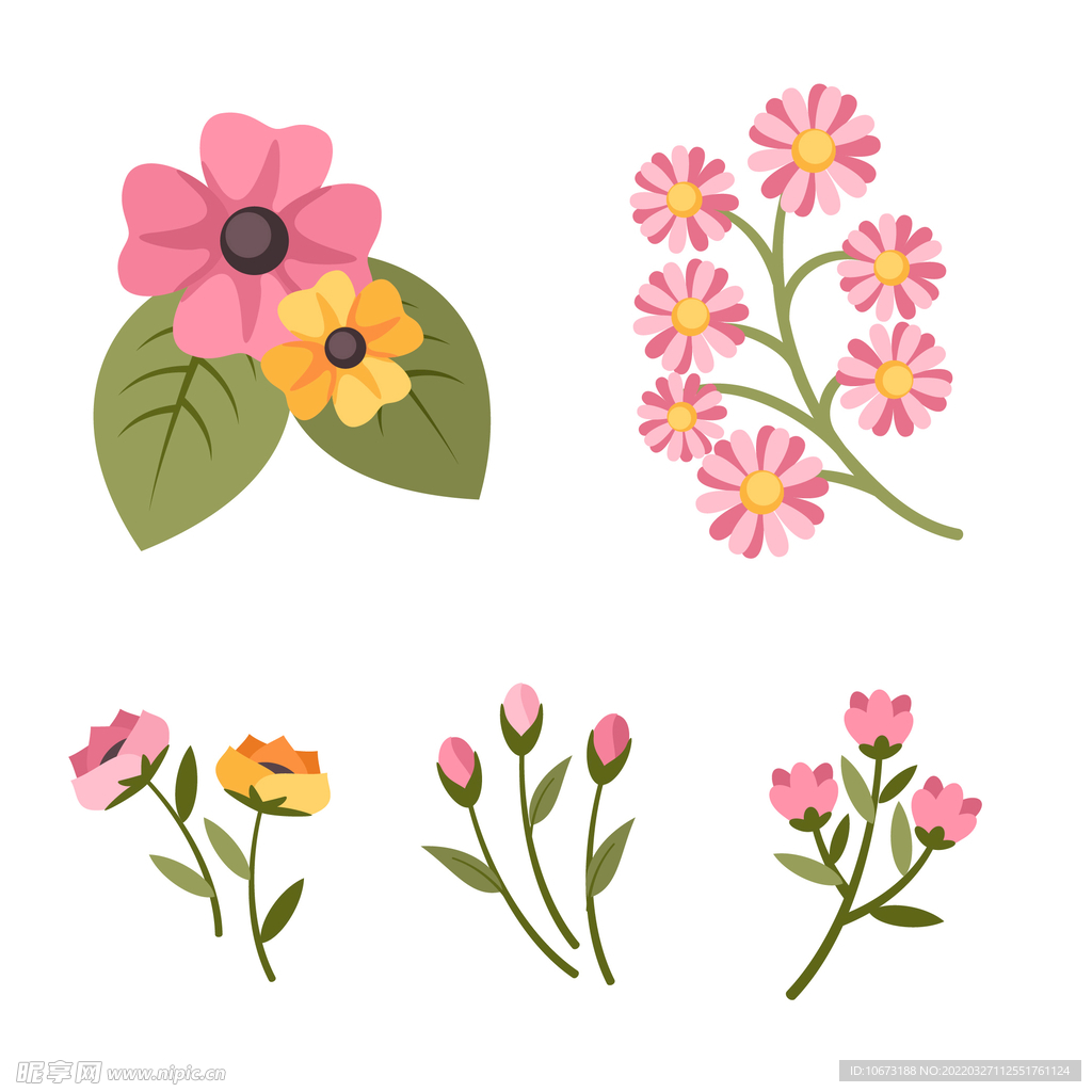 各种花朵手绘 