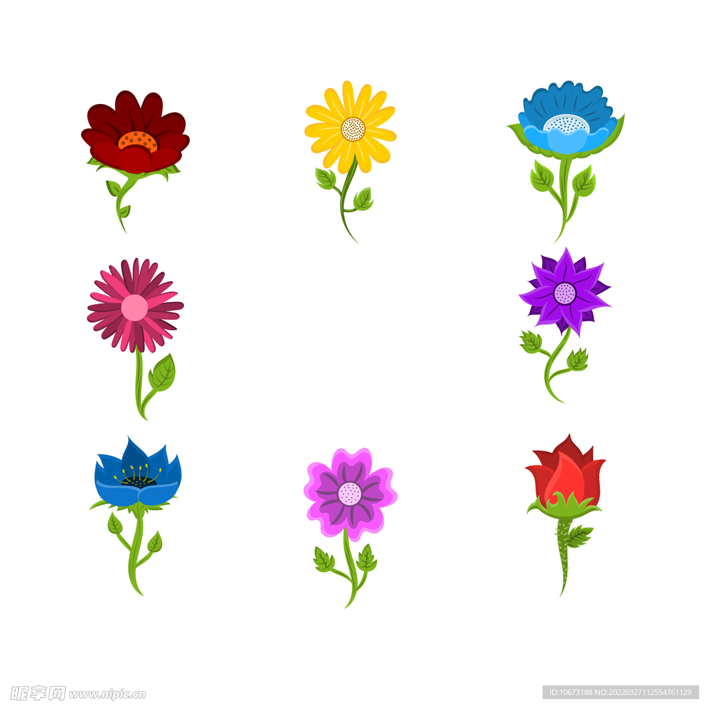 各种花朵手绘