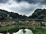 湖边 倒影 蓝天白云   氛围