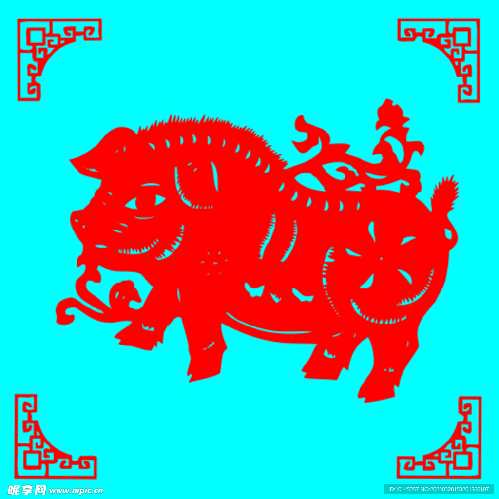猪剪纸