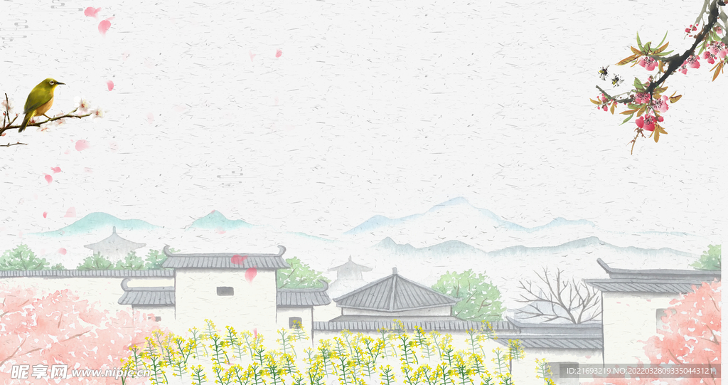  乡村展板背景
