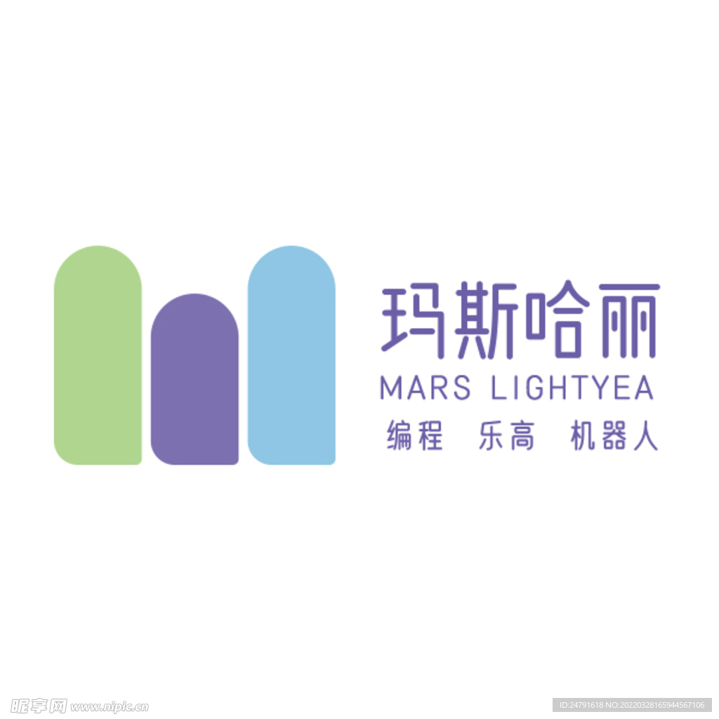 儿童少彩色编程乐高logo标志
