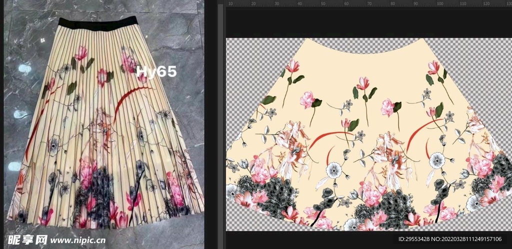 手绘精灵花朵定位裙子