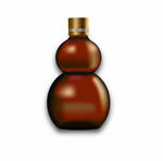 矢量棕色葫芦形玻璃小瓶