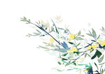 水墨古风花